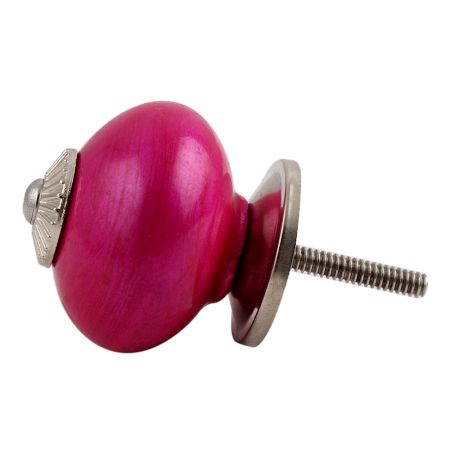 Neon Pink Silver Fitting Ceramic Knob